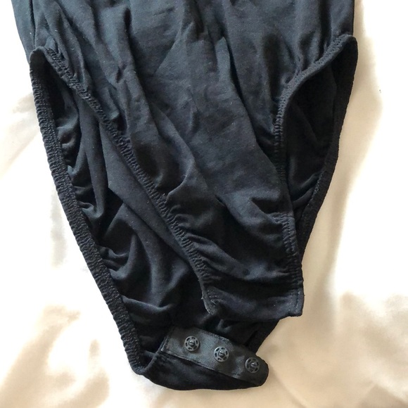 ASOS black plunge bodysuit, silver chain detailing - Picture 4 of 5